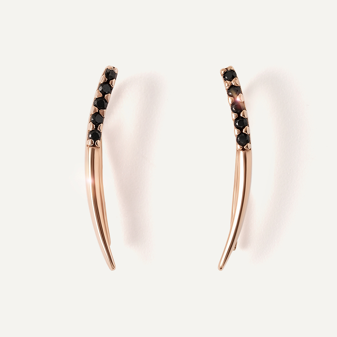 Серебряные серьги-каффы со шпинелью