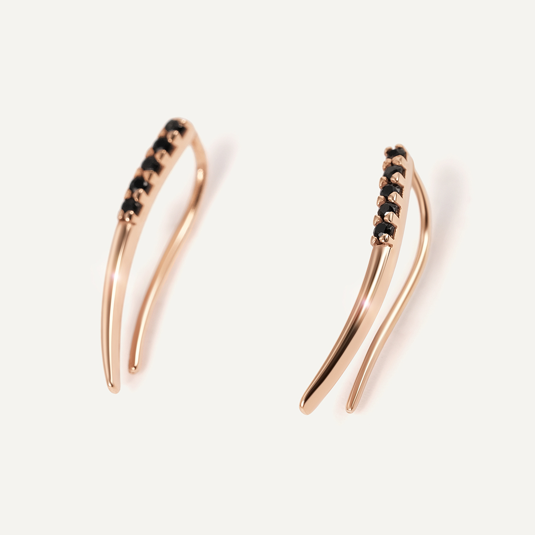 Серебряные серьги-каффы со шпинелью