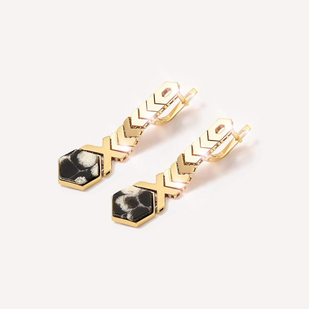 Серебряные серьги с янтарем