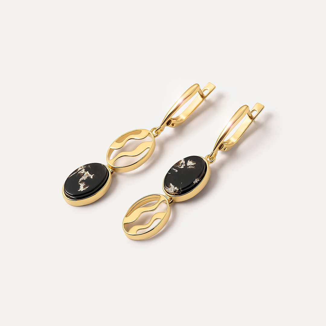 Серебряные серьги с янтарем