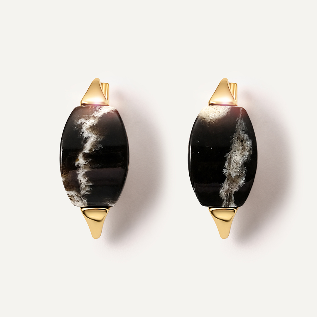 Серебряные серьги с янтарем