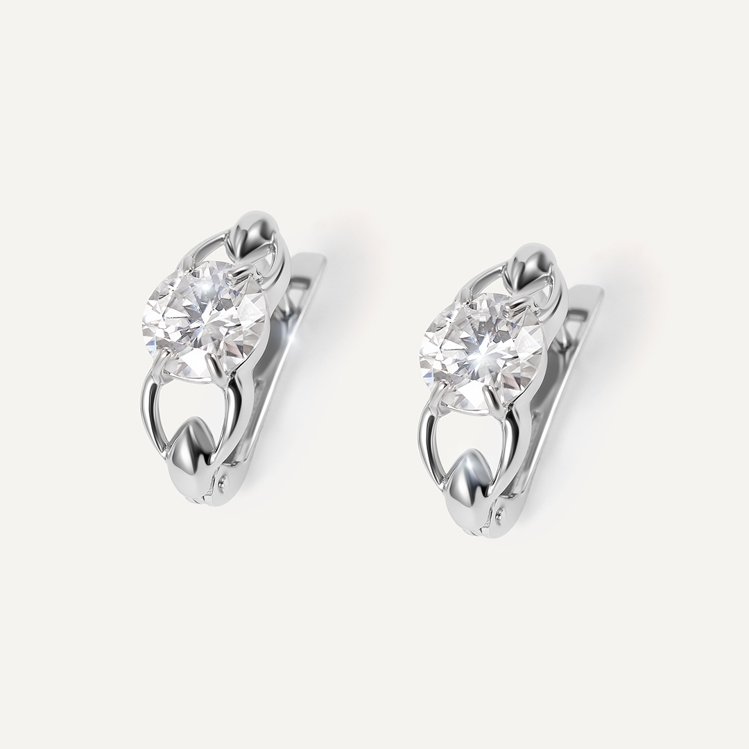 Серебряные серьги с муассанитами