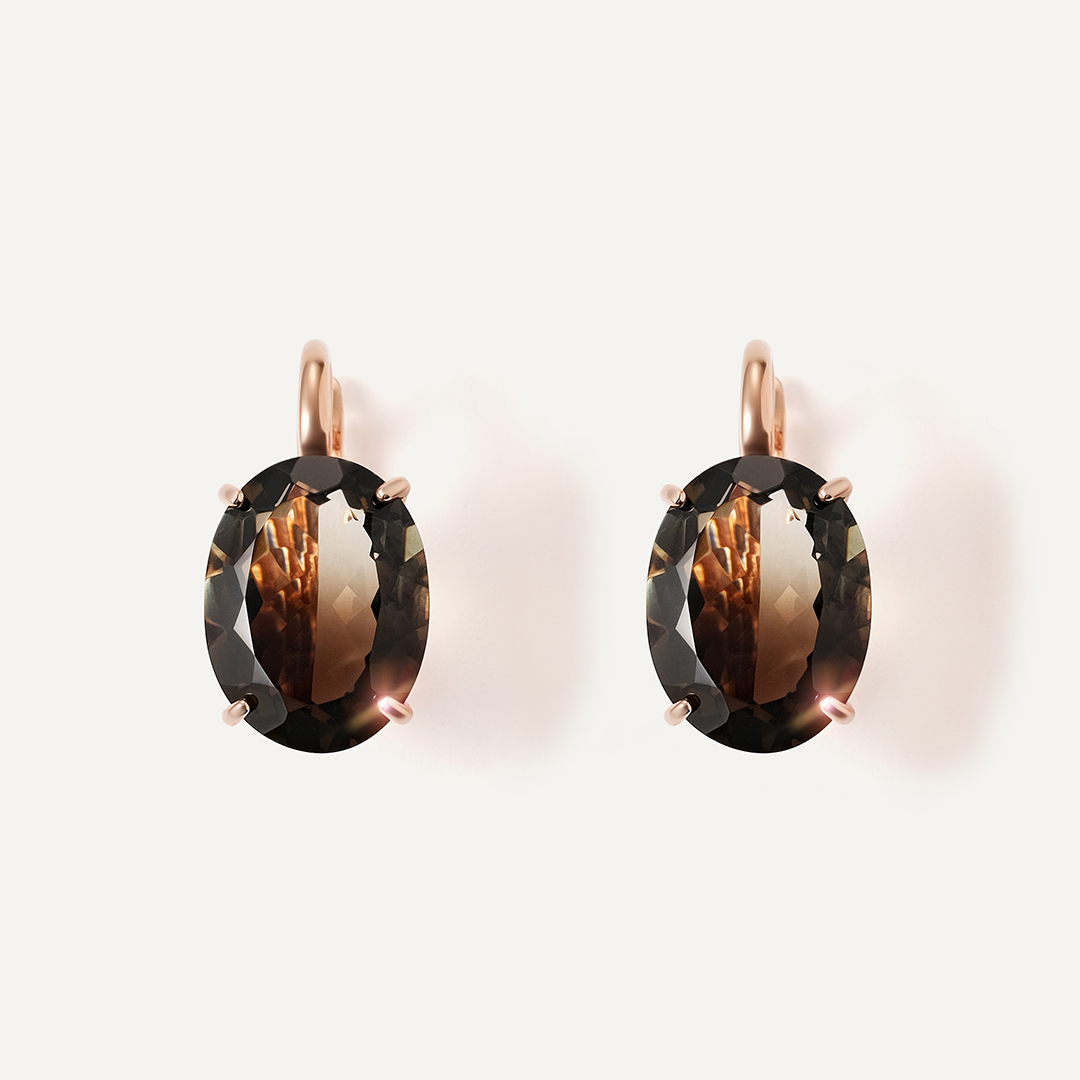 Серебряные серьги с раухцитринами