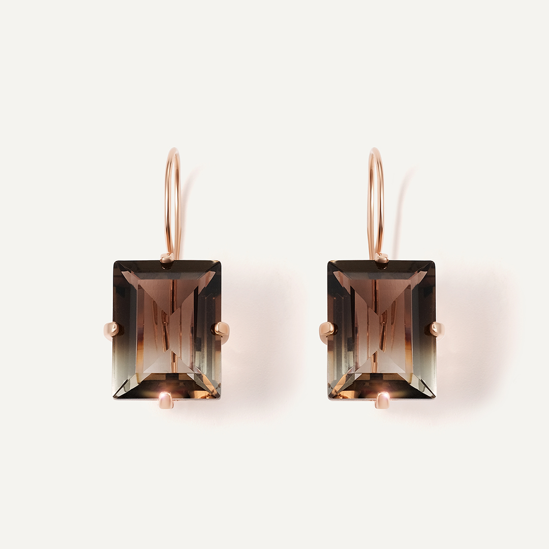 Серебряные серьги с раухцитринами