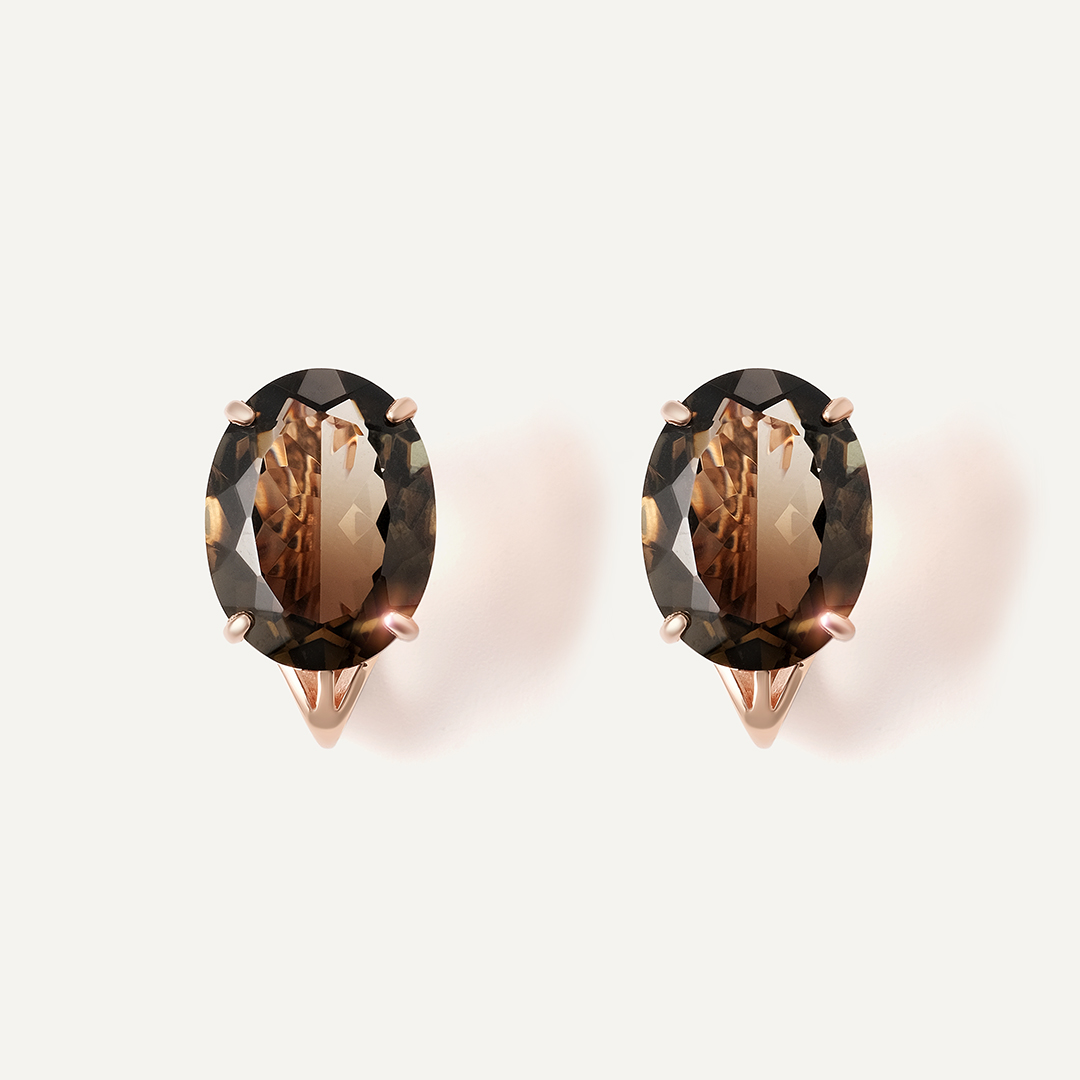 Серебряные серьги с раухцитринами