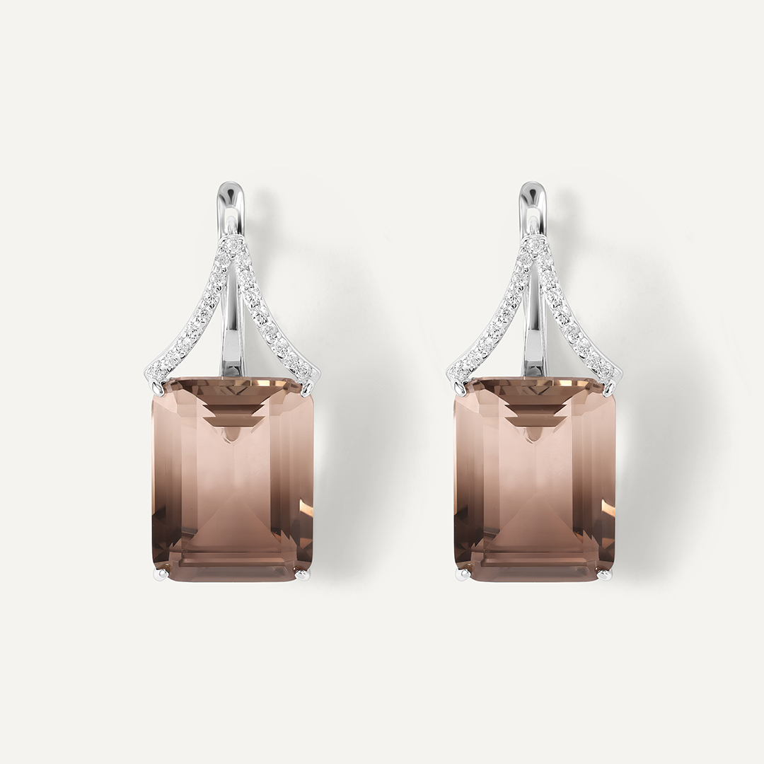 Серебряные серьги с раухцитринами