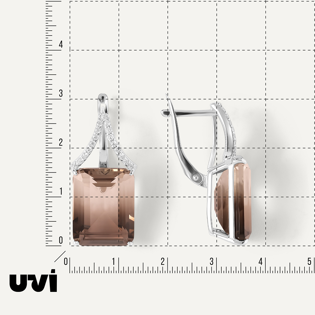 Серебряные серьги с раухцитринами