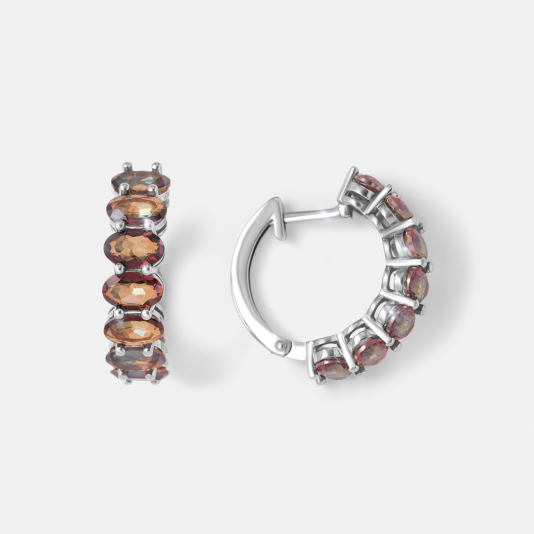 Серебряные серьги с горным хрусталем