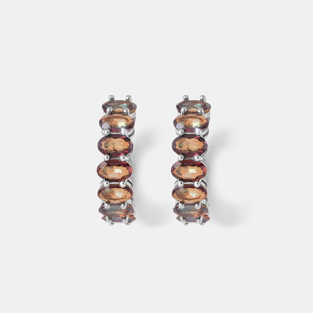 Серебряные серьги с горным хрусталем