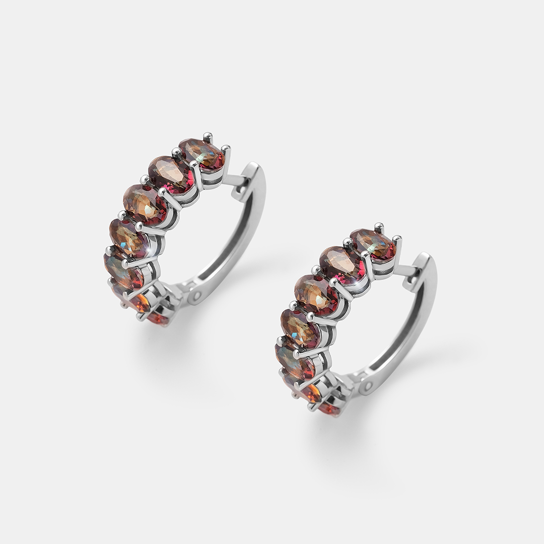 Серебряные серьги с горным хрусталем