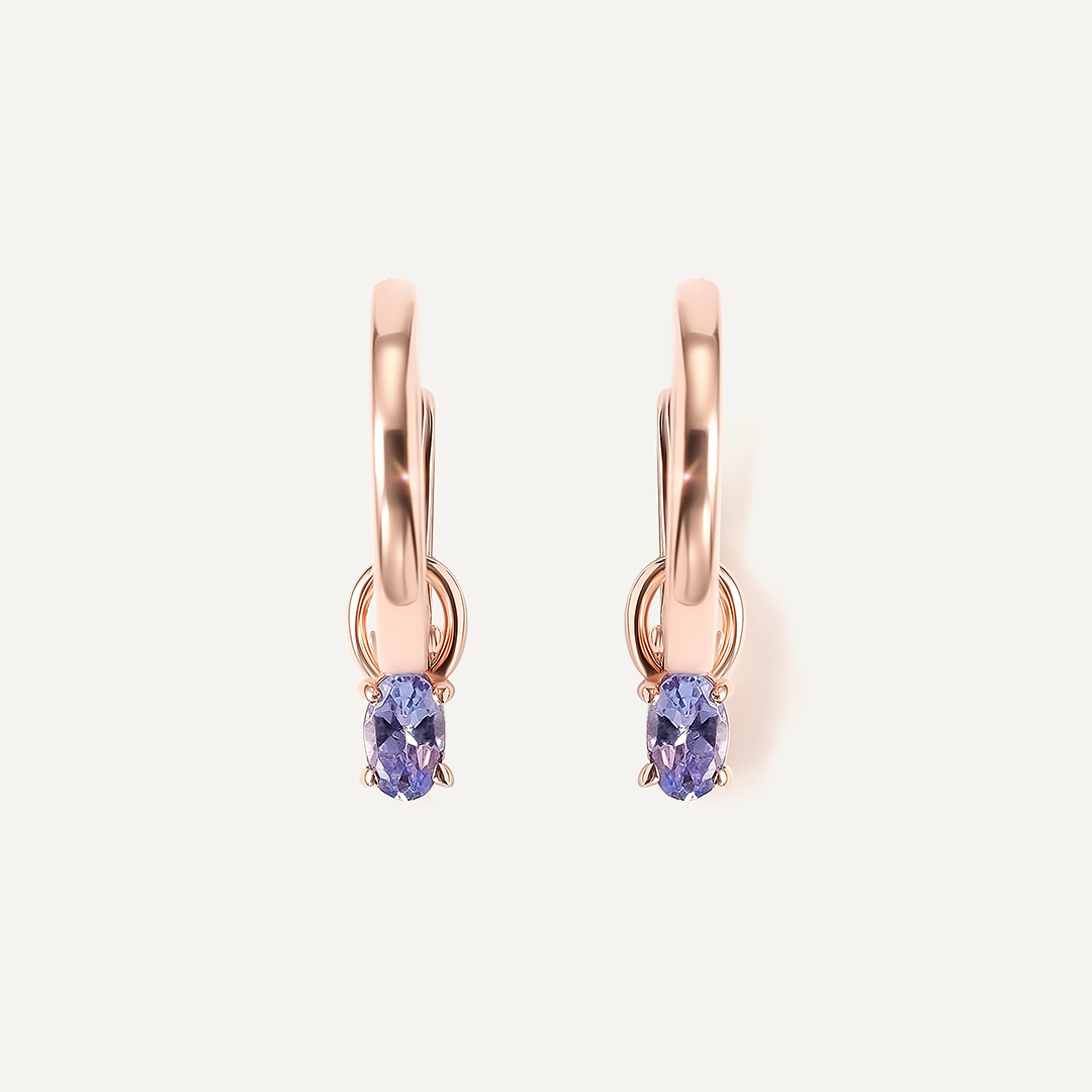 Серебряные серьги-трансформеры с танзанитами