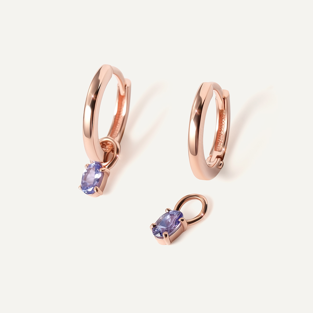 Серебряные серьги-трансформеры с танзанитами