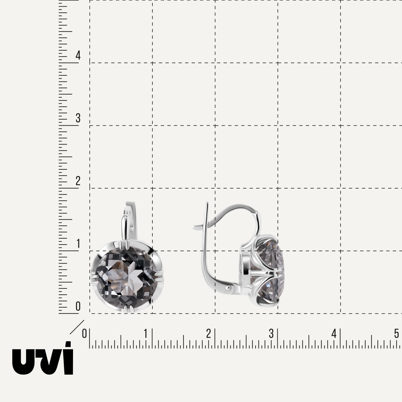 Серебряные серьги с горным хрусталем