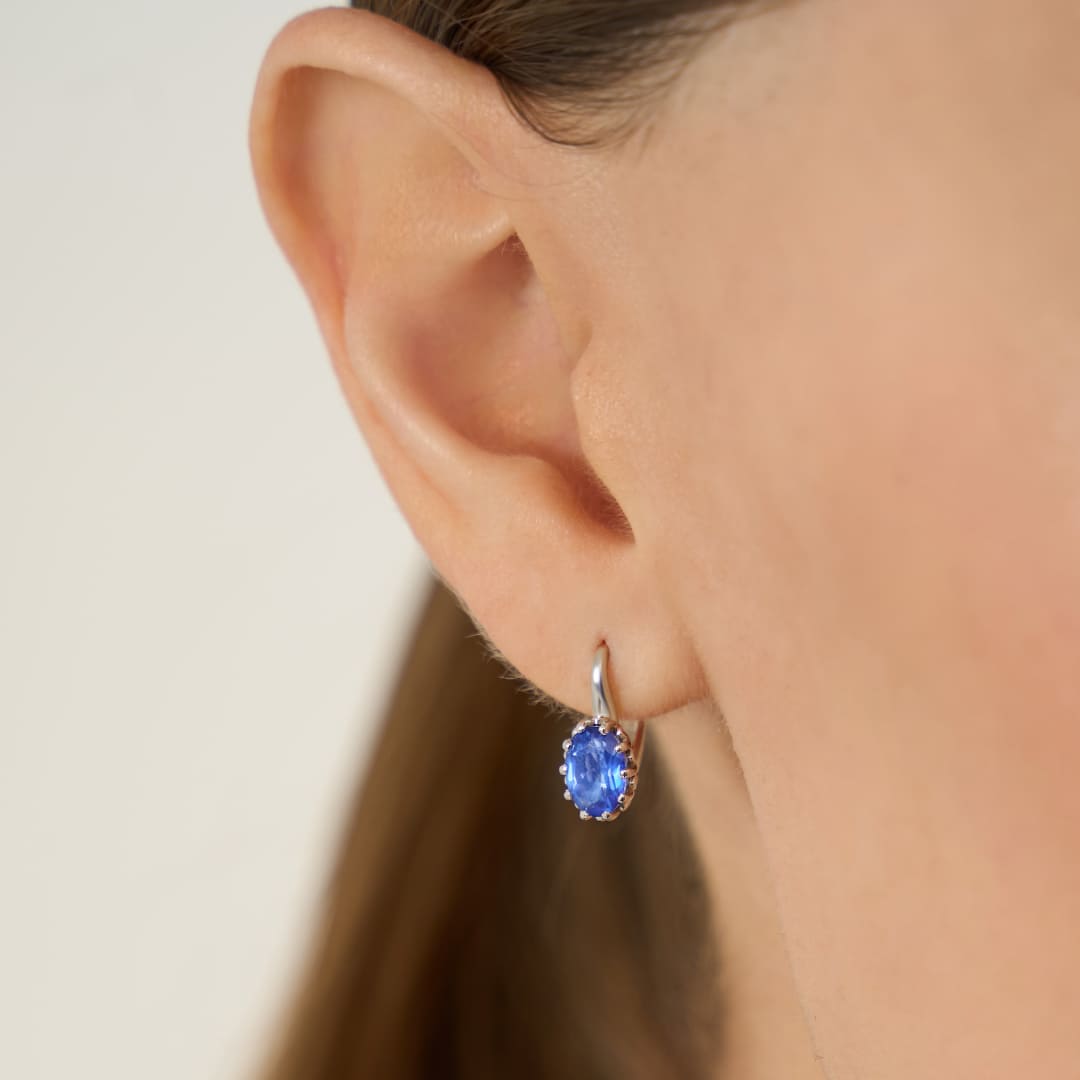 Серебряные серьги с топазами