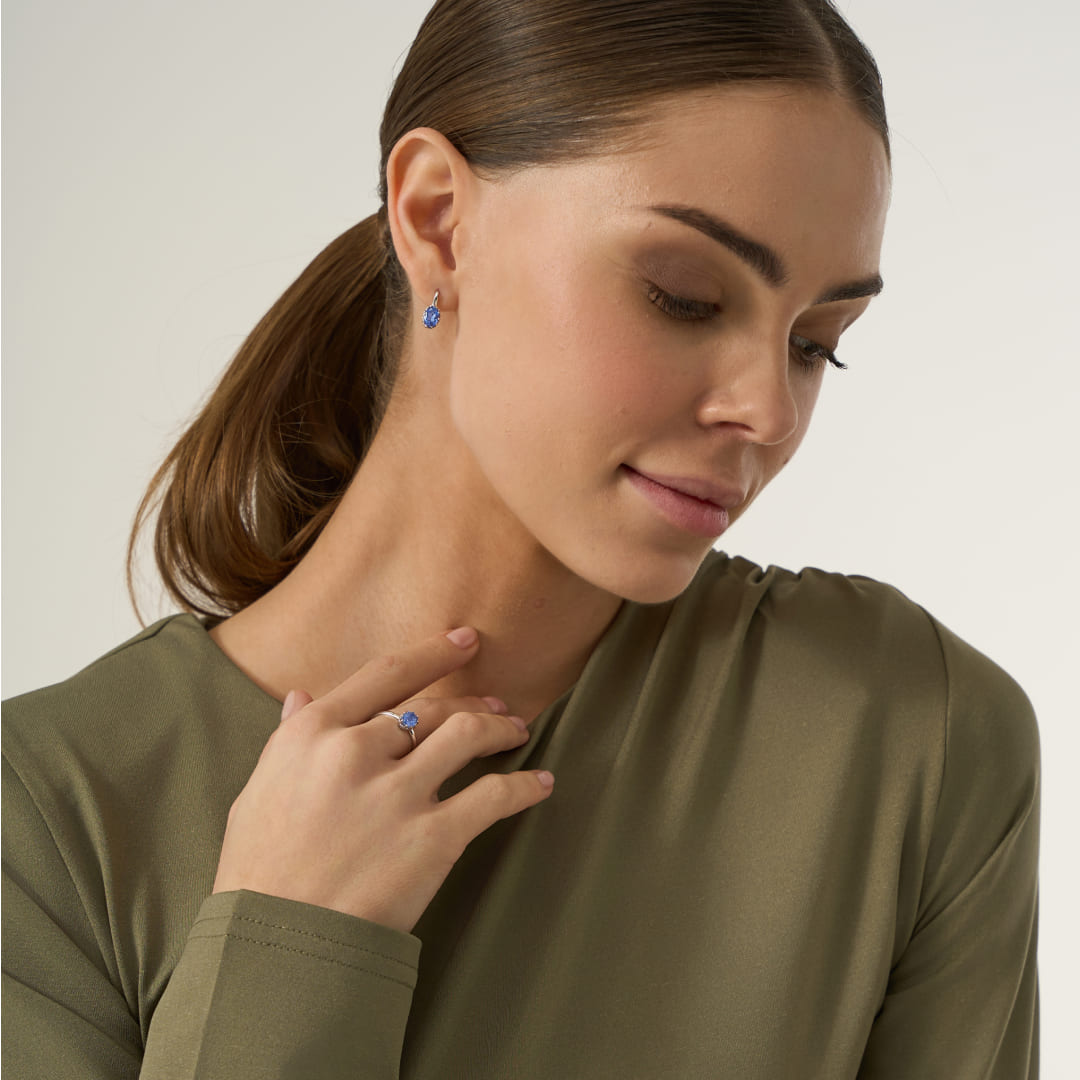 Серебряные серьги с топазами