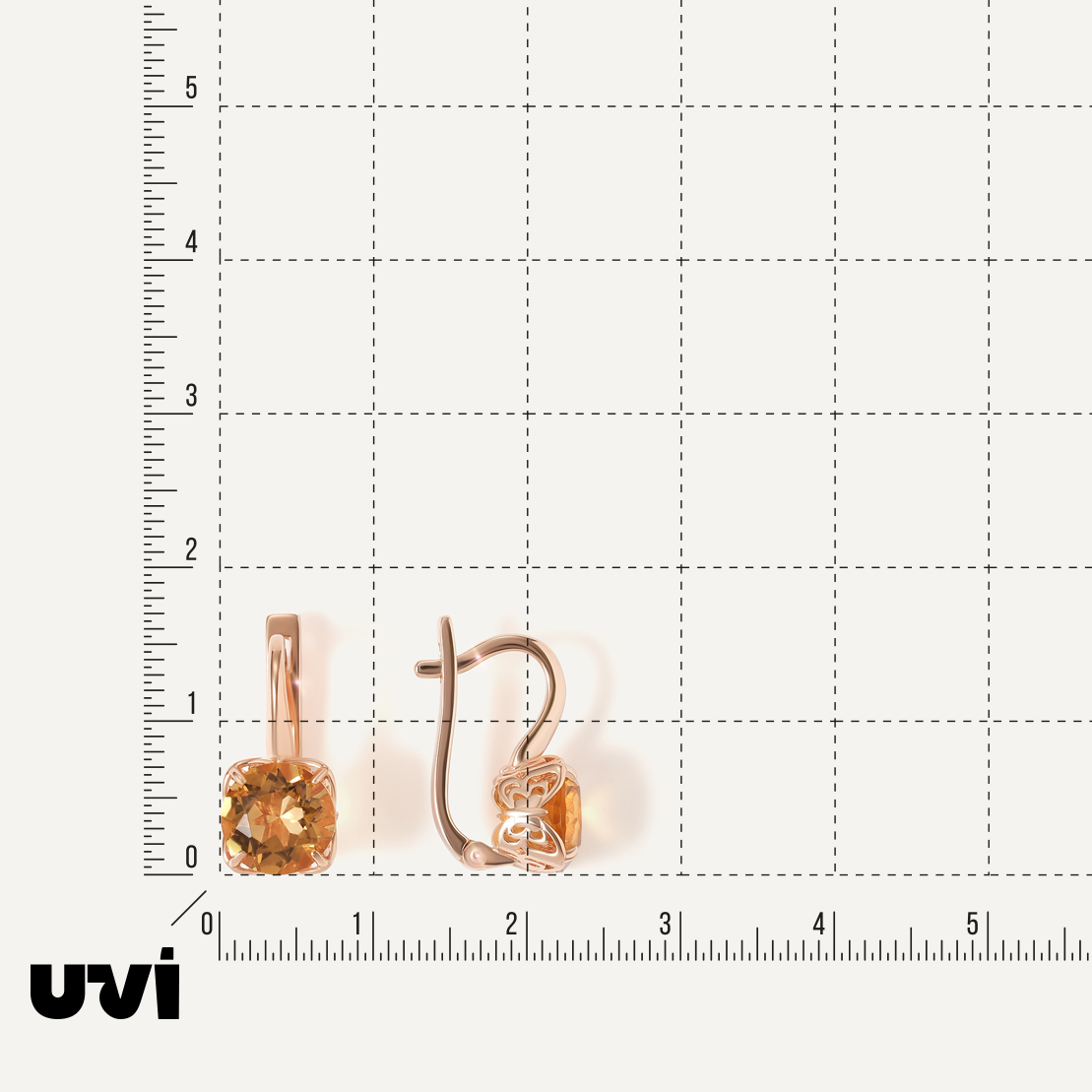 Серебряные серьги с цитринами