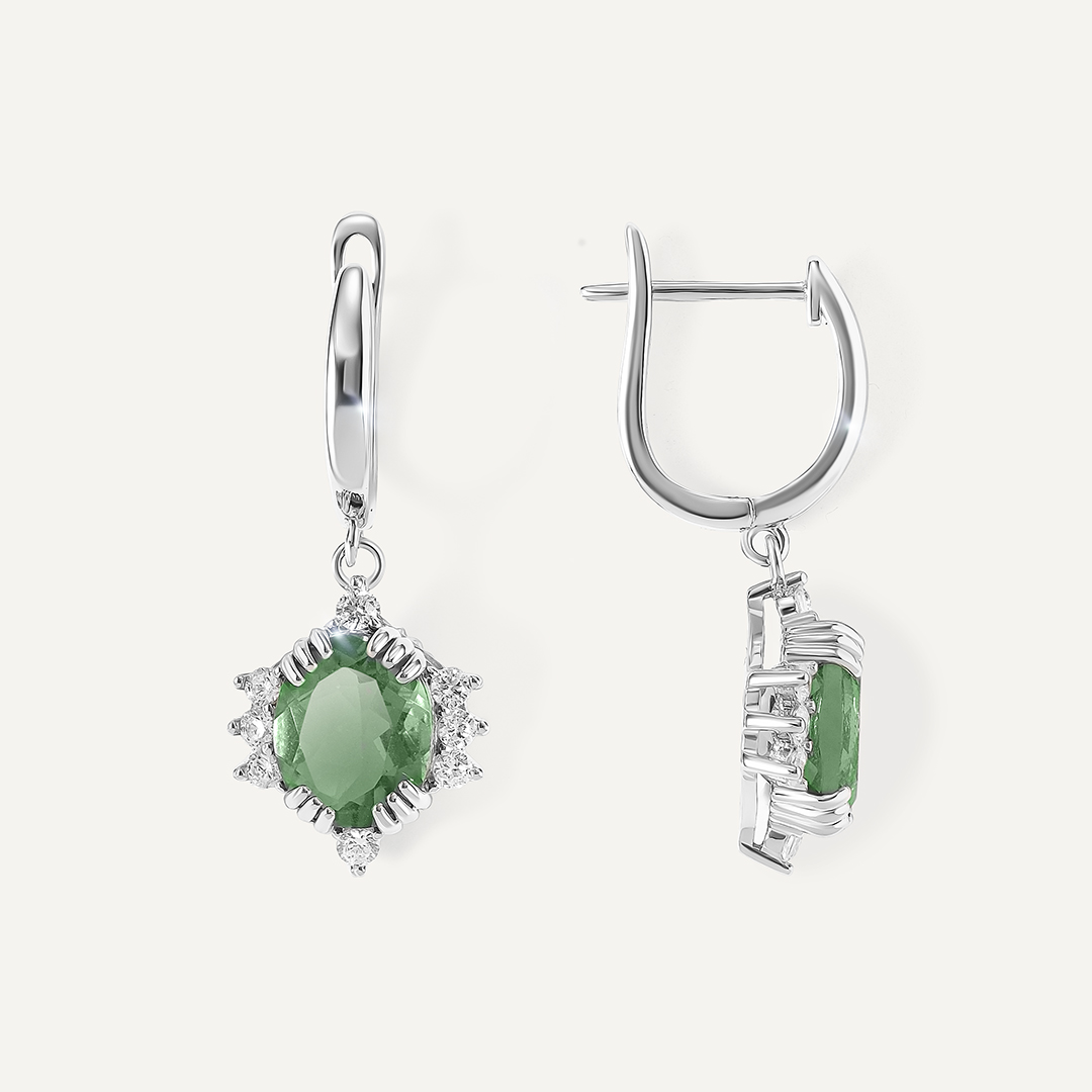 Серебряные серьги с флюоритами