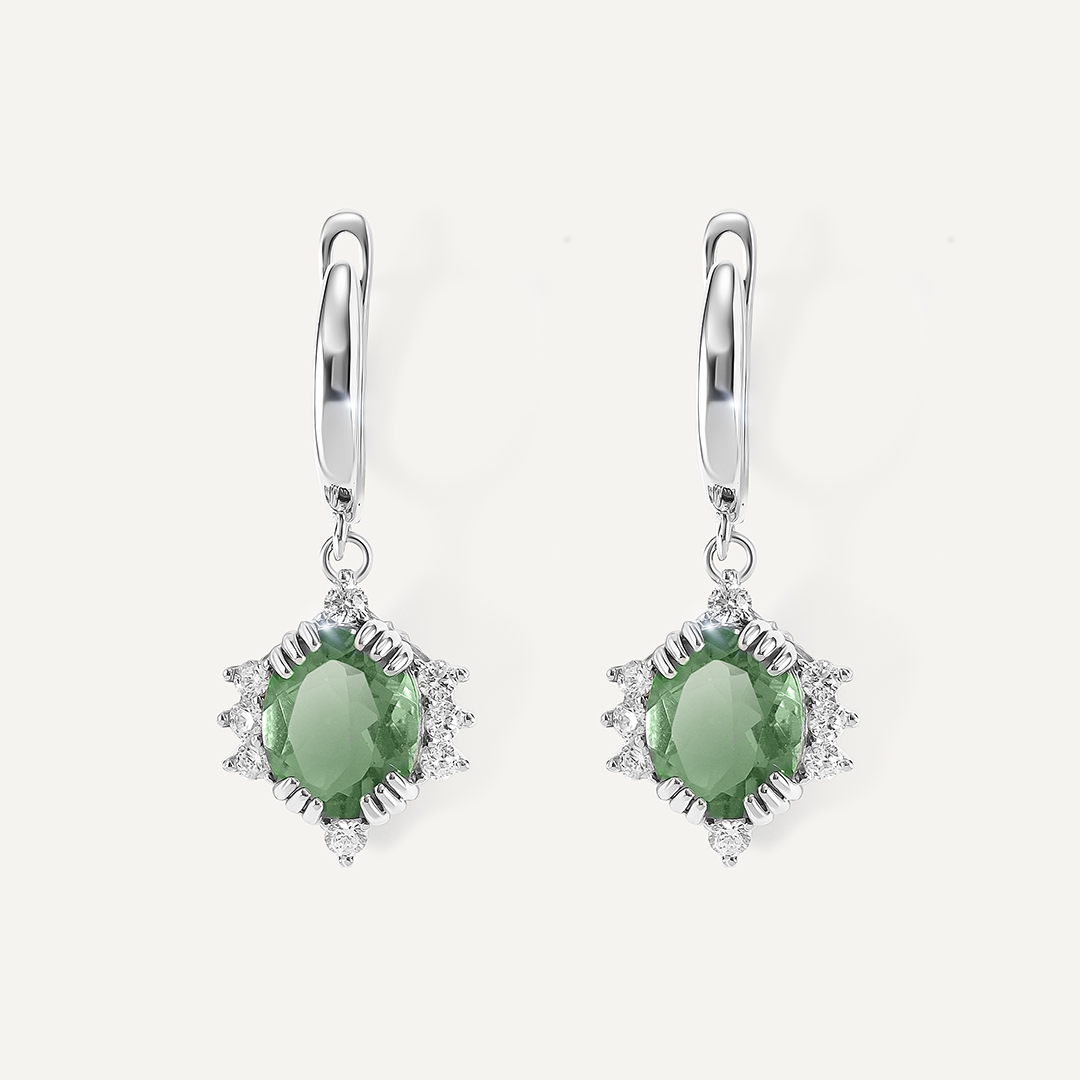 Серебряные серьги с флюоритами