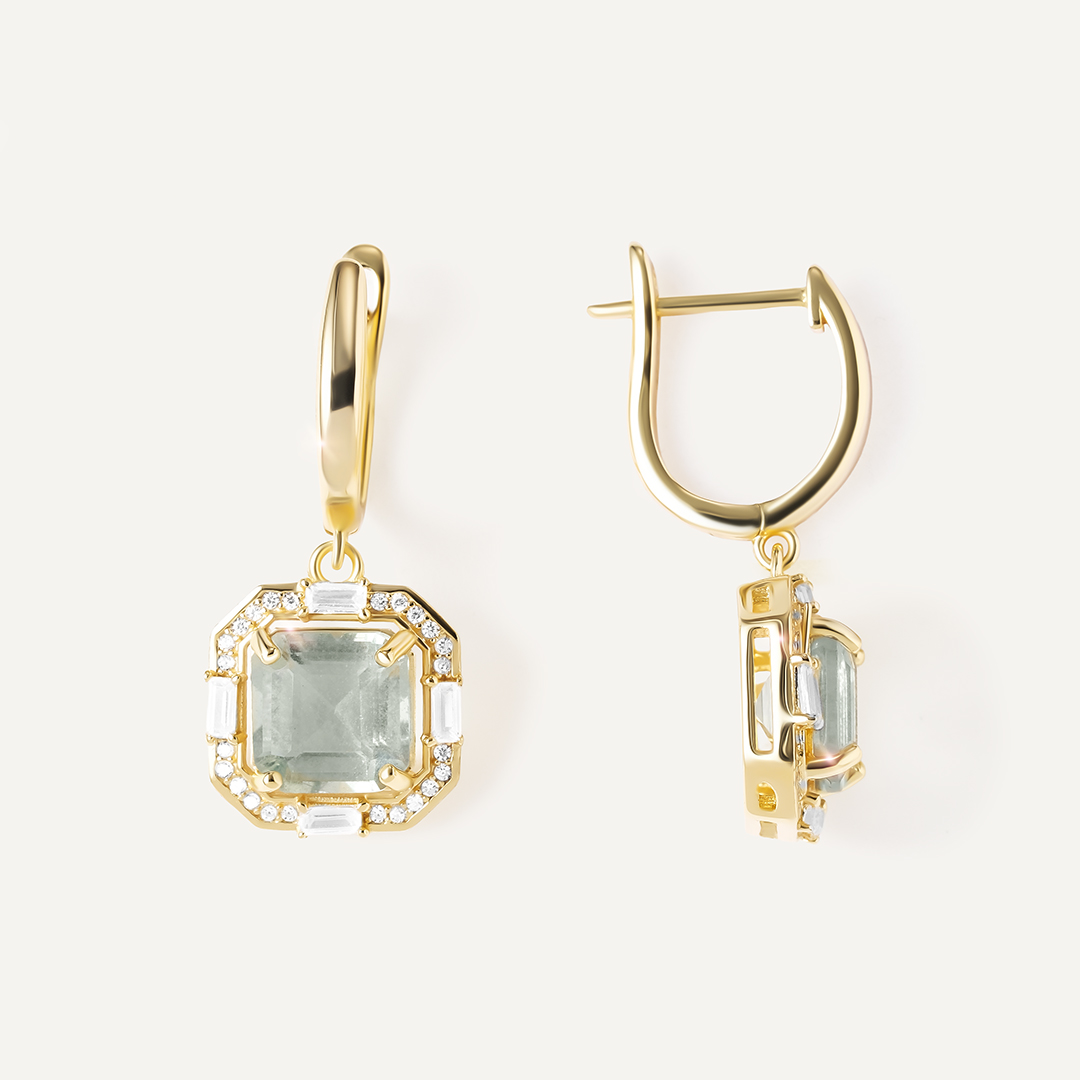 Серебряные серьги с флюоритами