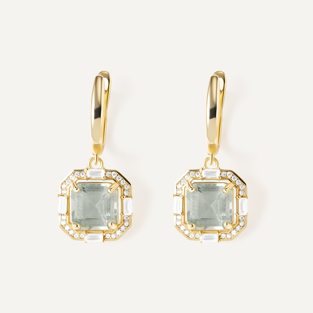 Серебряные серьги с флюоритами