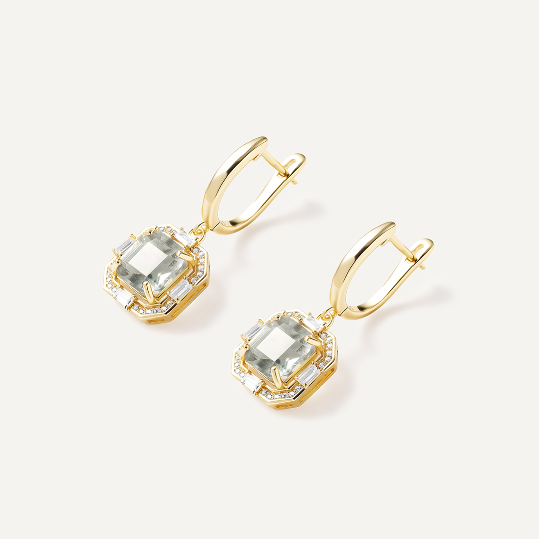 Серебряные серьги с флюоритами