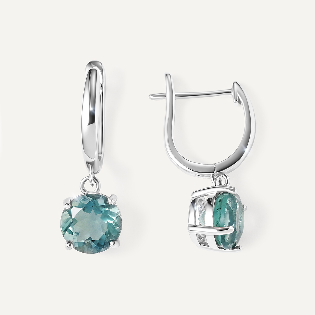 Серебряные серьги с флюоритами