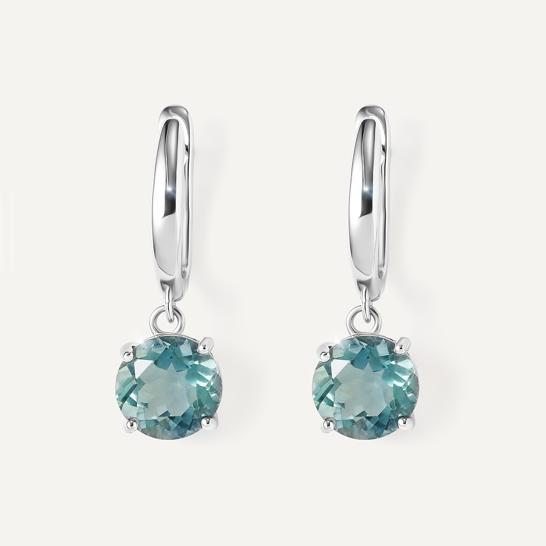 Серебряные серьги с флюоритами