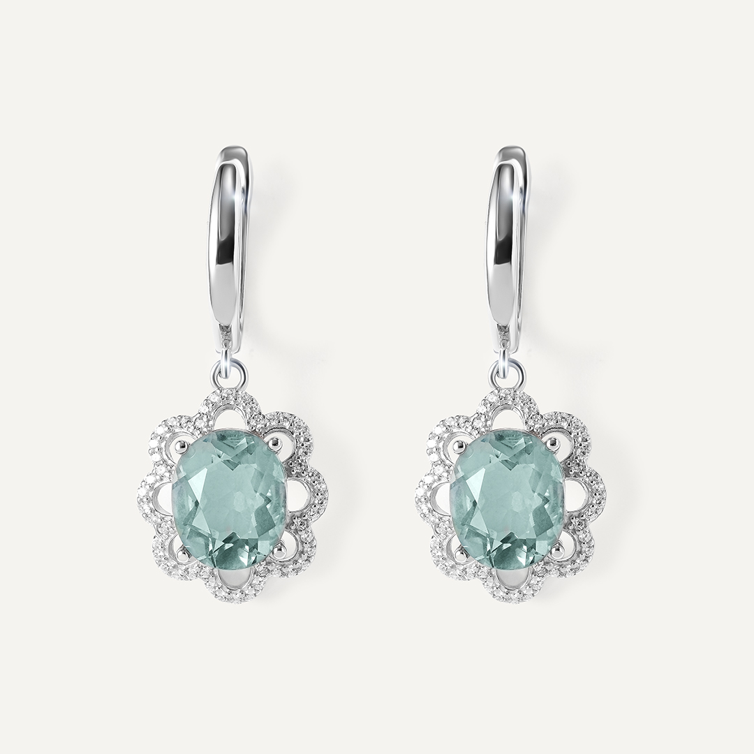 Серебряные серьги с флюоритами