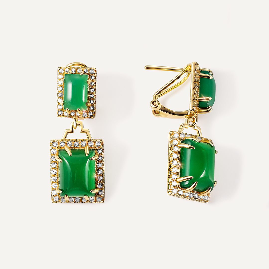 Серебряные серьги с халцедонами