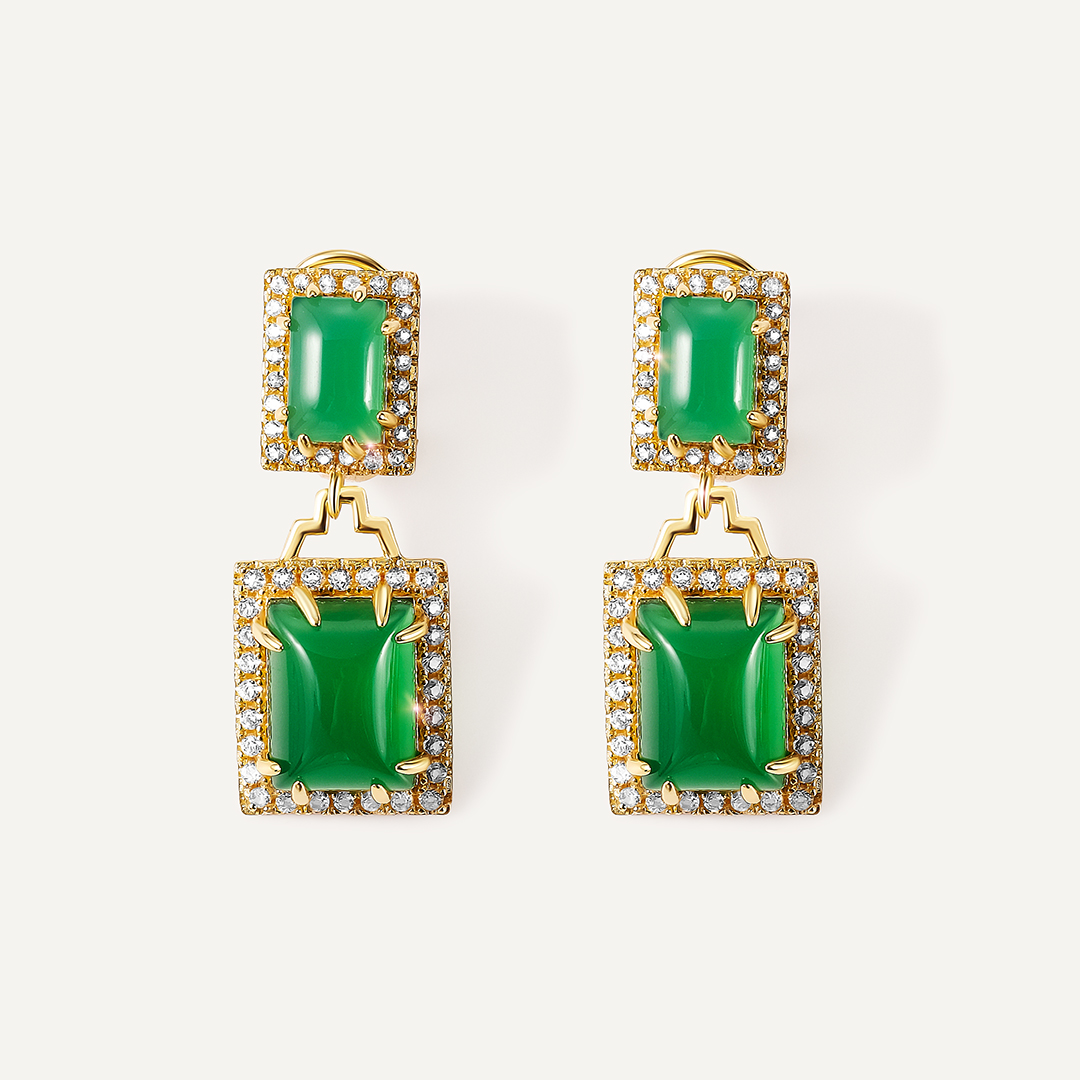 Серебряные серьги с халцедонами