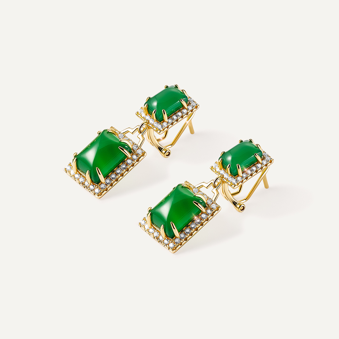 Серебряные серьги с халцедонами