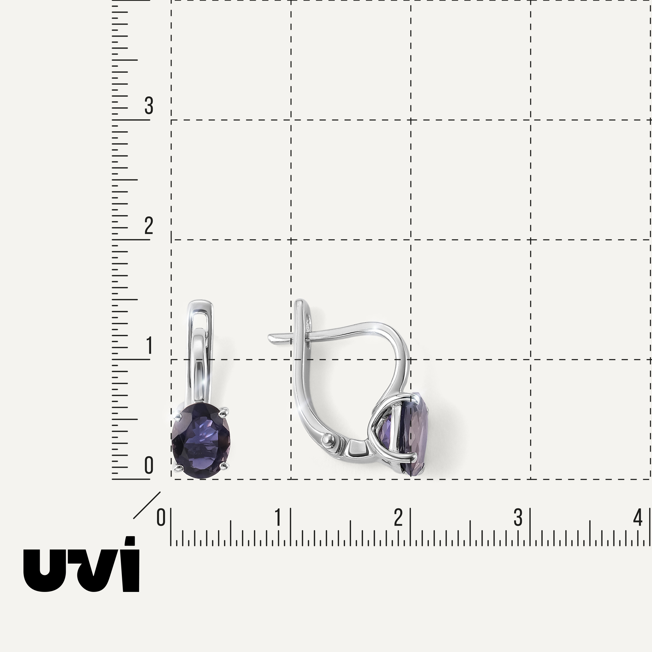 Серебряные серьги с иолитами