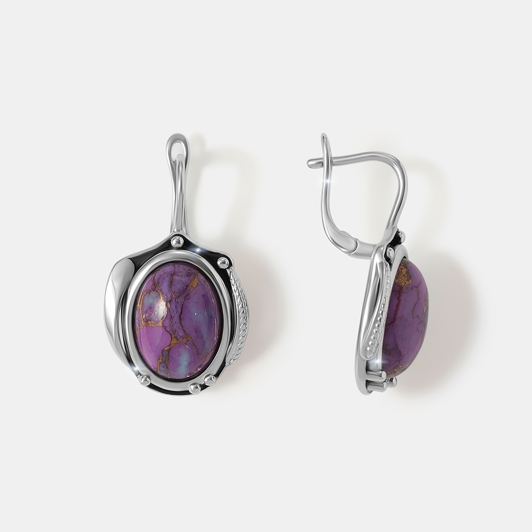 Серебряные серьги с бирюзой Мохаве