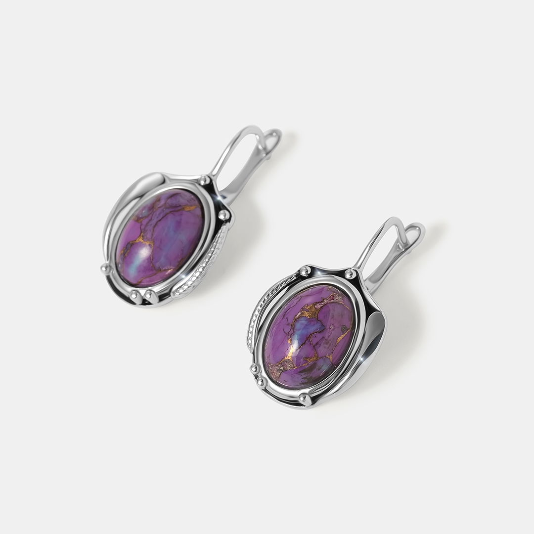 Серебряные серьги с бирюзой Мохаве