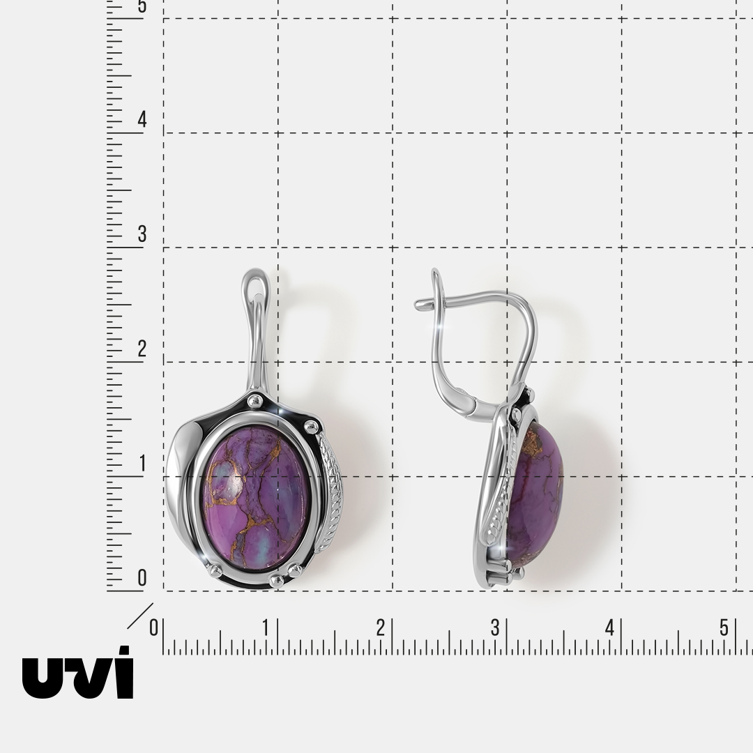 Серебряные серьги с бирюзой Мохаве