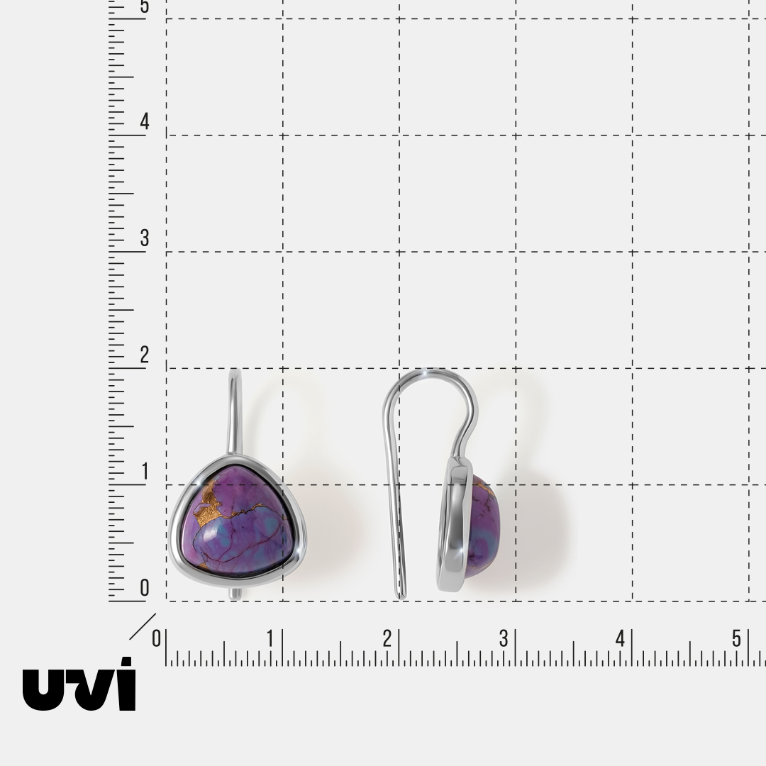 Серебряные серьги с бирюзой Мохаве
