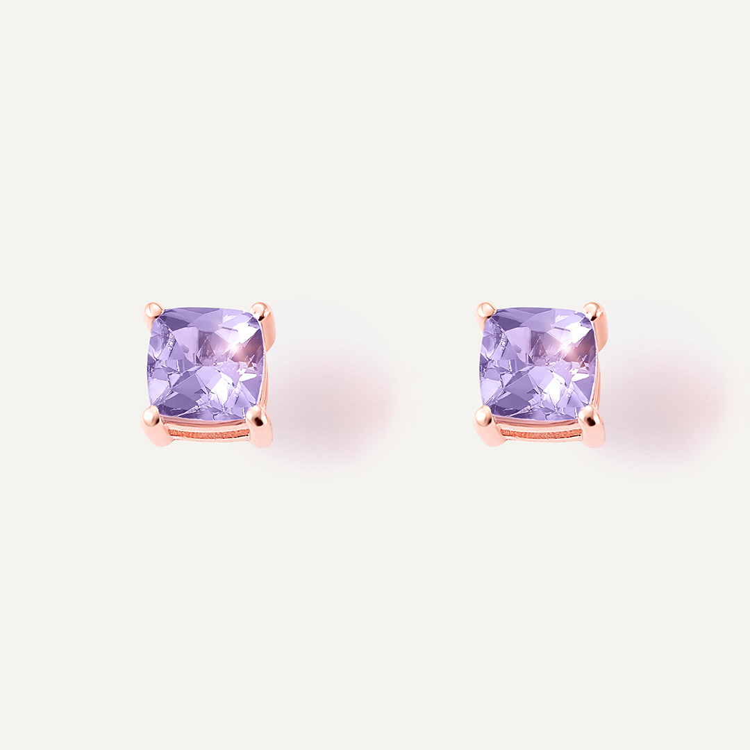 Серебряные серьги-пусеты с танзанитами