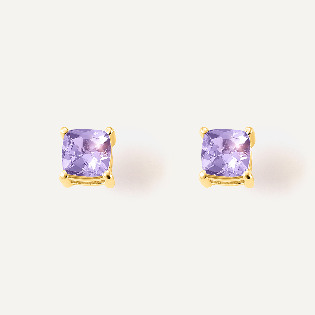 Серебряные серьги-пусеты с танзанитами