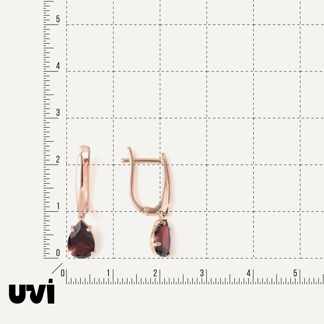 Серебряные серьги с гранатами