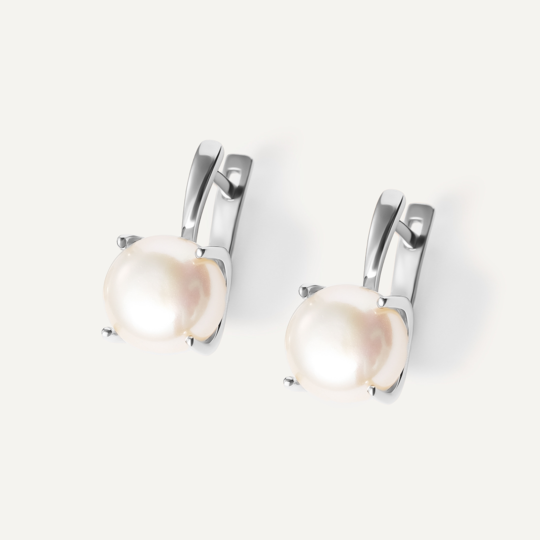 Серебряные серьги с жемчугом