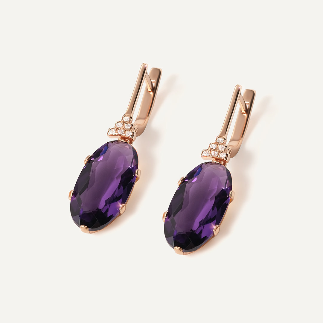 Серебряные серьги с аметистами