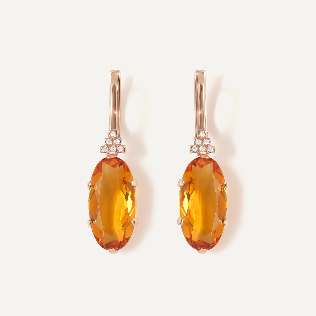 Серебряные серьги с цитринами