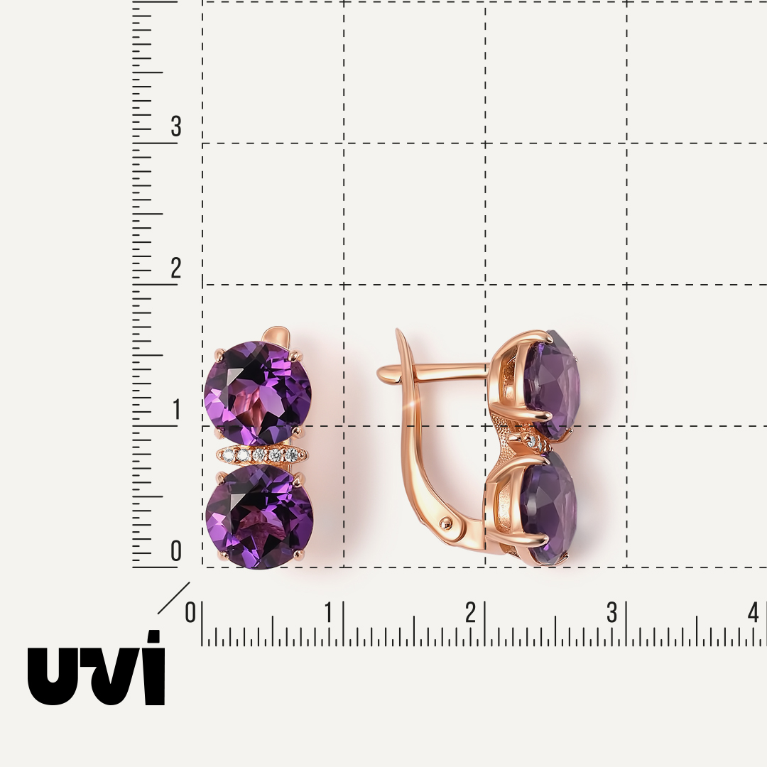 Серебряные серьги с аметистами