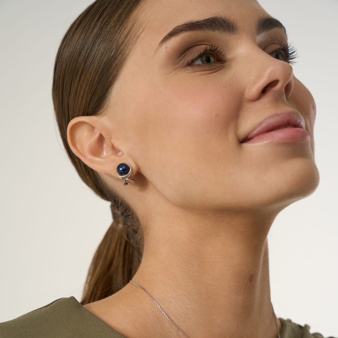 Серебряные серьги с жемчугом