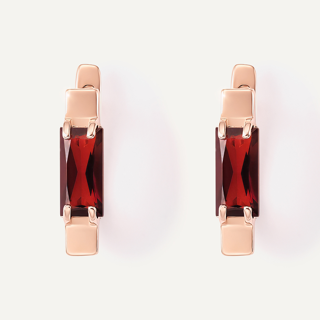 Серебряные серьги с гранатами