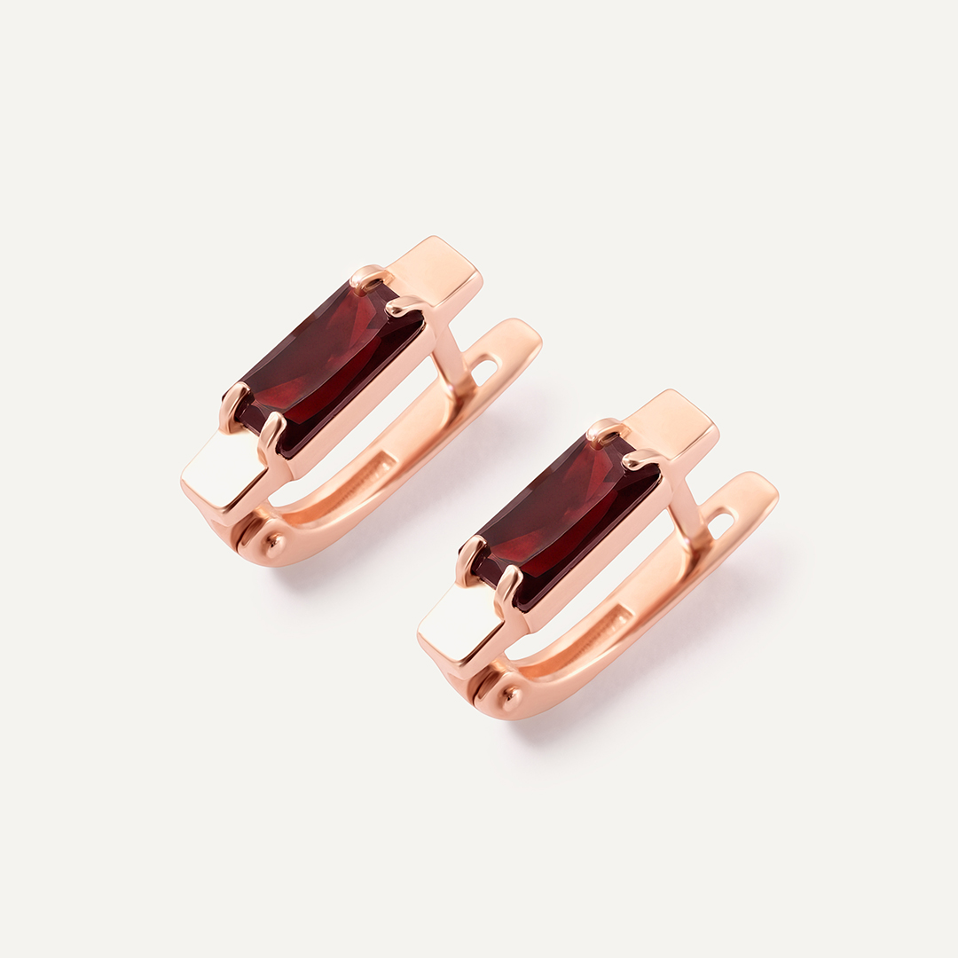 Серебряные серьги с гранатами