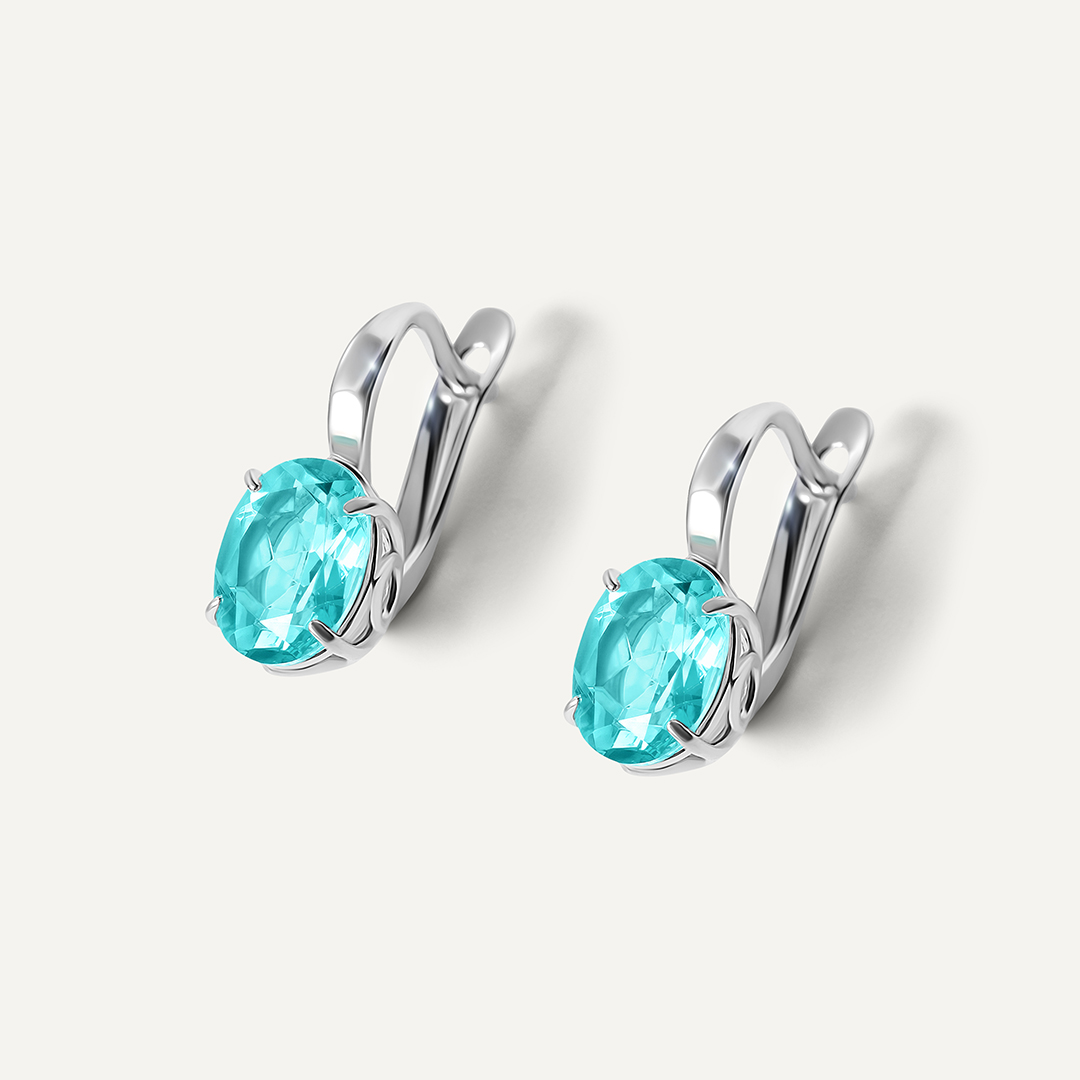 Серебряные серьги с топазами