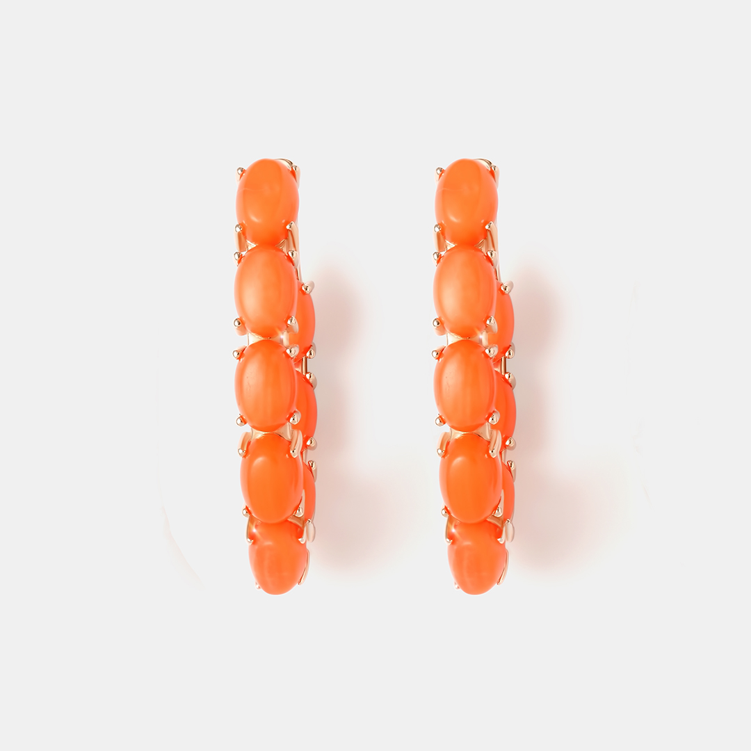Серебряные серьги с кораллами