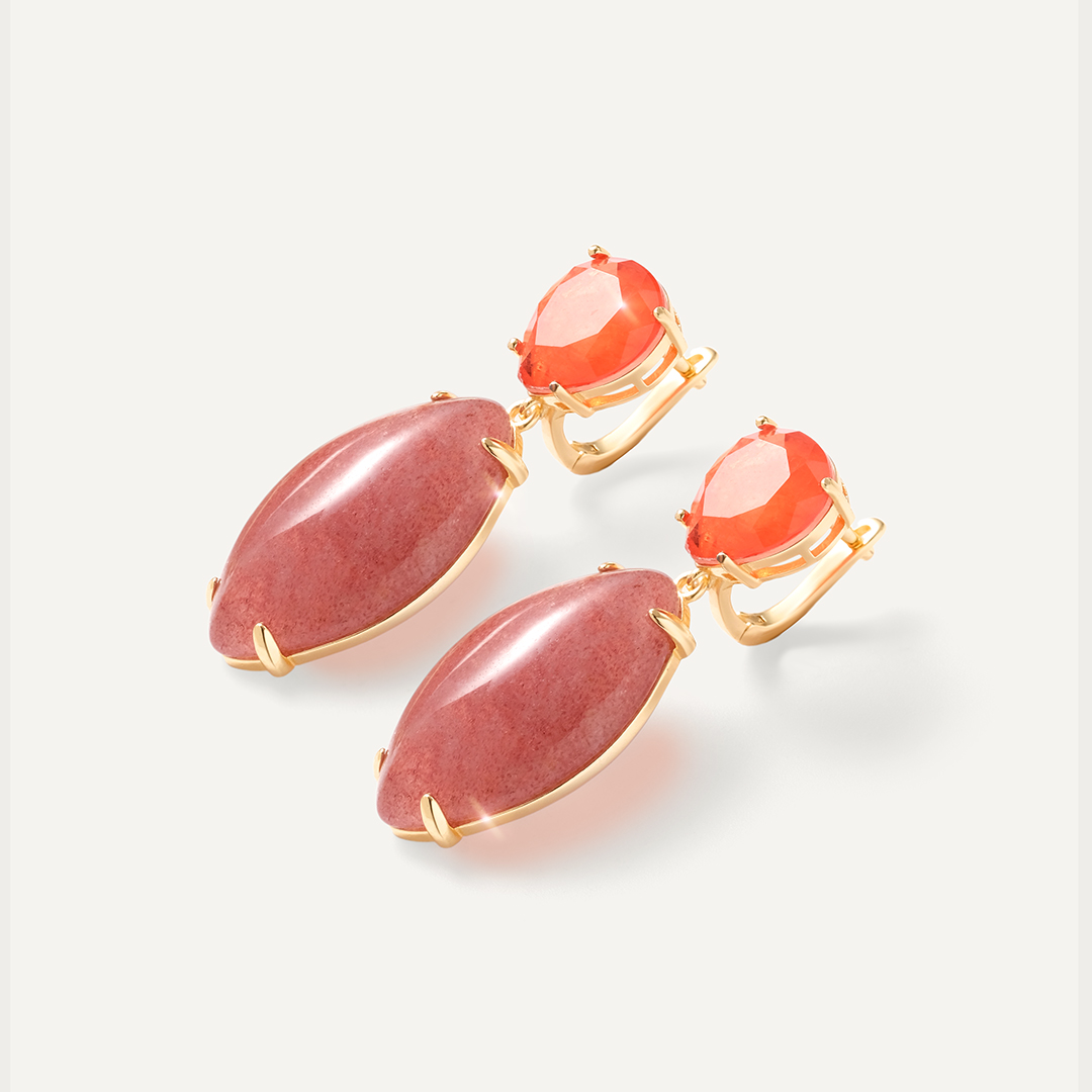 Серебряные серьги с кварцем