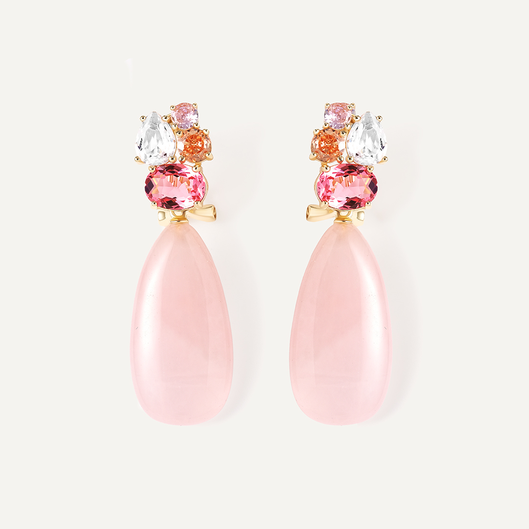 Серебряные серьги с кварцем